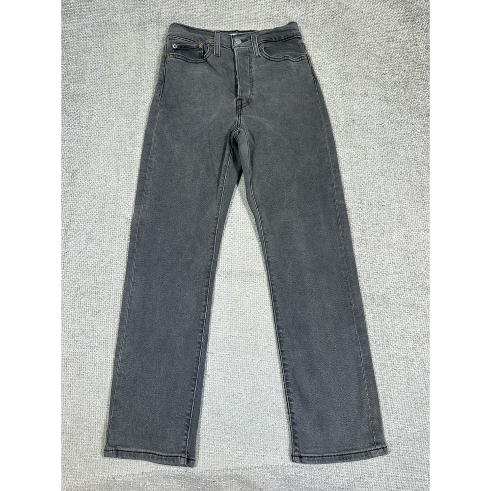 Levis Wedgie Straight Womens 27 26x27 Gray Button Fly Stretch